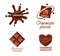 Set of Homemade, Kraft and Handmade Chocolate, Choco Candies Collection of Different Shapes and Kinds