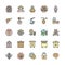 Set of Honey Flat Color Line Icons. Beekeeper, Apiary, Beehive and more.