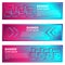 Set of horizontal abstract gradient banners