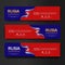 Set horizontal banner design Russia independence day