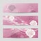 Set of horizontal banners with flowers