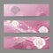 Set of horizontal banners with flowers