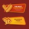 Set of horizontal cute banners fast food with information