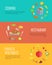 Set of Horizontal Food Concepts Vector Banners