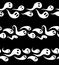Set of horizontal seamless borders from white ghosts with emotions. The object is separate from the background. Halloween