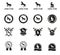 Set of horse or equestrian labels and signs