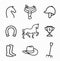 Set of horse equipment icons