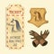 Set of Horseback riding. Racing icons for Activity Jockey club. Equipments for Equestrian Sport poster. Accessories