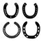 Set of horseshoes isloted. Vector. Lucky symbol