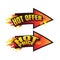 The set of hot price. hot offer burning labels discount 10%. 15%. 20%. 30%. 70% and tags for hot sale. banner. marketing.