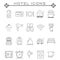 Set of Hotel Related Vector Line Icons.