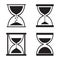 Set of hourglass icons different shapes. Vector illustration