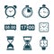 Set hourglass icons, sandglass timer, clock flat icon for apps and websites â€“ vector