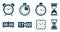 Set hourglass icons, sandglass timer, clock flat icon for apps and websites â€“ vector