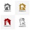 Set of House Chicken logo design vector template, Rooster illustration, Symbol icon