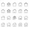 Set of house icon. Simple outline residence property