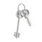 Set of house keys on ring concept of selling purchase of real estate, rental of property
