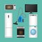 Set of household appliances. Modern kitchen devices.