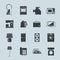 Set of household appliances silhouette icons