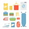 Set of household laundry supplies vector illustartion in flat st