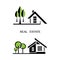 Set of houses icons for real estate business isolated on white