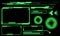 Set of HUD circle flame modern user interface elements design technology cyber green on black futuristic vector