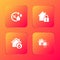 Set Humidity, House under protection, humidity and Smart home icon. Vector