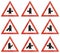 Set of Hungarian regulatory road signs