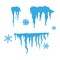 Set of ice caps. Snowdrifts, icicles, elements winter decor. - Vector