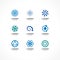 Set of icon design elements. Abstract logo ideas for business company, communication, technology, science and medical