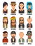 Set icon different subcultures people. Hipster, raper, emo, rastafarian, punk, biker, goth, hippy, metalhead, steampunk