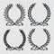Set icon laurel wreath, spotrs design