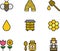 Set of icon relating to honey and bees