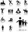 Set icons - 100. Pictographs of people