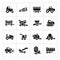 Set icons of agricultural machinery