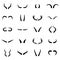 Set of icons of animal horns, vector illustration