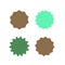 Set of icons badges starburst, sunburst, label, sticker. Different types and colors Design elements. Vector illustration