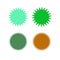 Set of icons badges starburst, sunburst, label, sticker. Different types and colors Design elements. Vector illustration