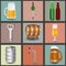 Set icons beer equipment, for creating your own infographics.