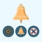 Set icons with bell, lifebuoy , ship wheel