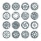 Set of icons bicycle chainring