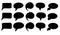 Set icons of black silhouette empty speech bubbles isolated on white background. Design element