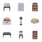 A set of icons with books. Seth about the library, reading, bookstore. Library and bookstore icon in set collection on