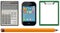 Set icons - calculator, phone, clipboard, pencil