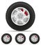 Set icons car wheel tire from the disk vector illustration