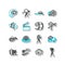 Set of icons - cinema, silent movie, photo art, cartoon