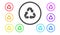 Set of icons in color,illustration,recycling