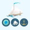 Set icons with colored sailing vessel, anchor , porthole, vector illustration