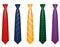 Set icons colors tie for men a suit vector illustration