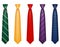 Set icons colors tie for men a suit vector illustration